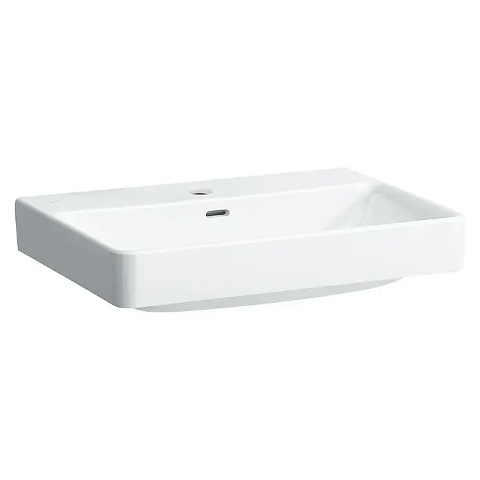 Laufen Pro Waschtisch S - 65 x 46,5 cm, Ohne Spezialglasur, Hahnloch: Mitte, Mit Überlauf, Weiß