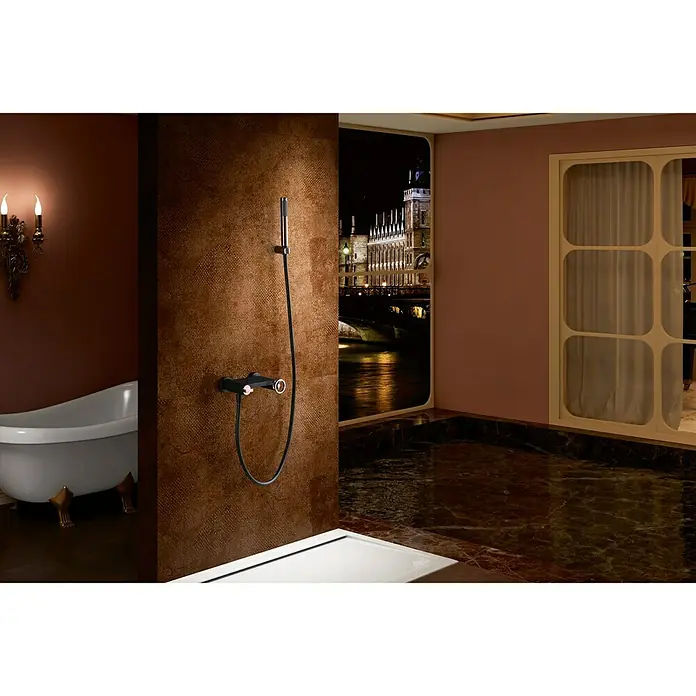 Imex Olimpo Grifo de ducha - Negro/Oro rosa