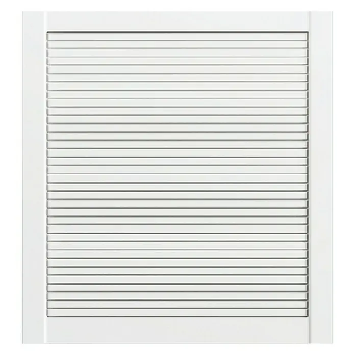 Vrata s lamelama - Š x V: 594 x 462 mm, Vrsta lamela: Zatvorenog oblika, Bijele boje - Pogled sprijeda