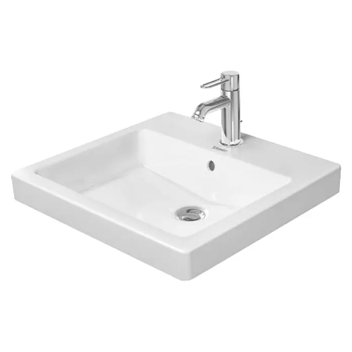 Duravit Vero Einbauwaschbecken - 50 x 46,5 cm, Mit schmutzabweisender Glasur, Hahnloch: Mitte, Mit Überlauf, Weiß