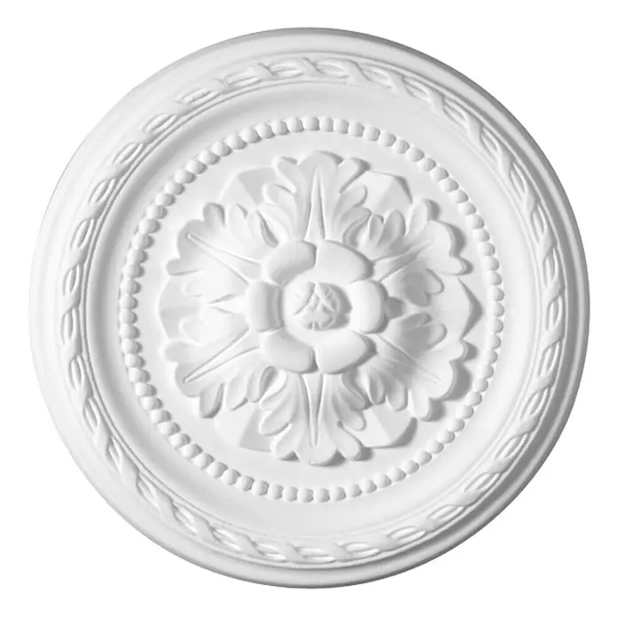 Rosette Classic Style K 8 - Durchmesser: 30 cm, Expandiertes Polystyrol (EPS), Historismus, Weiß - Vorderansicht