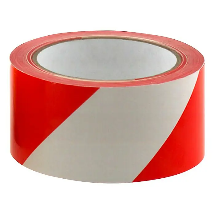 Stabilit Absperrband - 66 m x 50 mm, Rot/Weiß - Vorderansicht