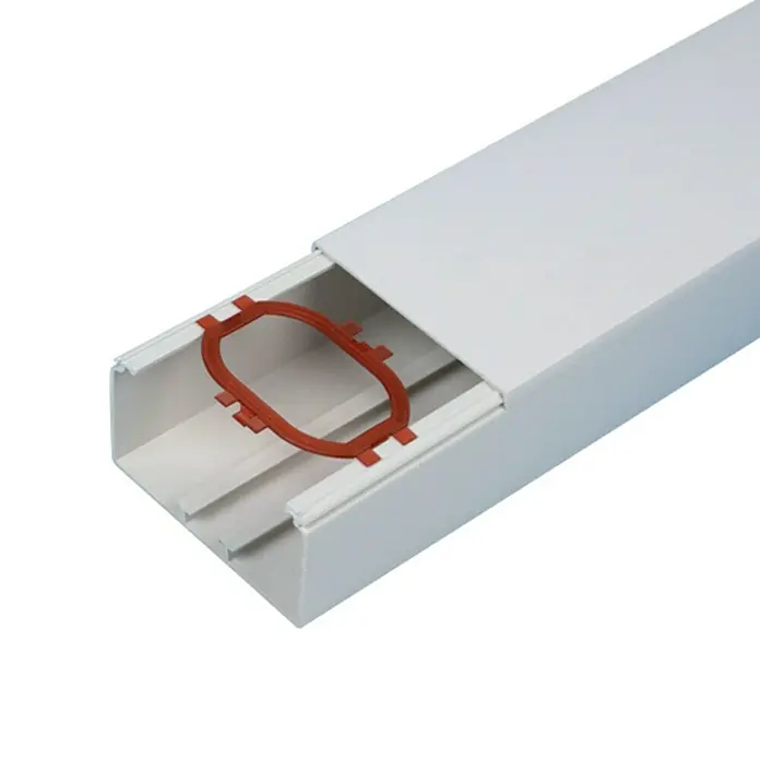 Canaleta para cables - 2 m x 110 mm x 60 mm, Blanco - Vista de perfil derecho