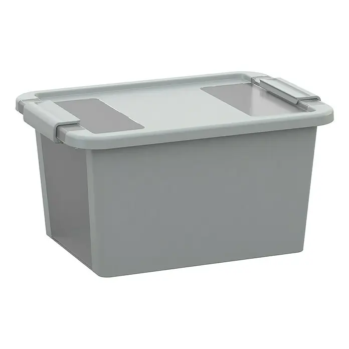 KIS Kutija za pohranjivanje Bi Box S - D x Š x V: 36,5 x 26 x 19 cm, Sive boje, S poklopcem - Pogled s lijeve strane