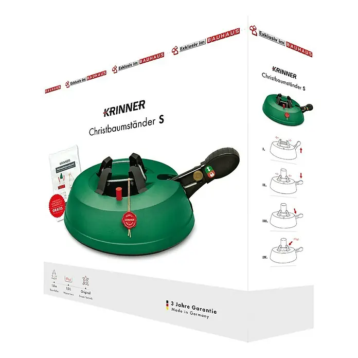 Krinner Basic Christbaumständer - S, Max. Stammdurchmesser: 9 cm, Max. Baumlänge: 2 m - Vorderansicht