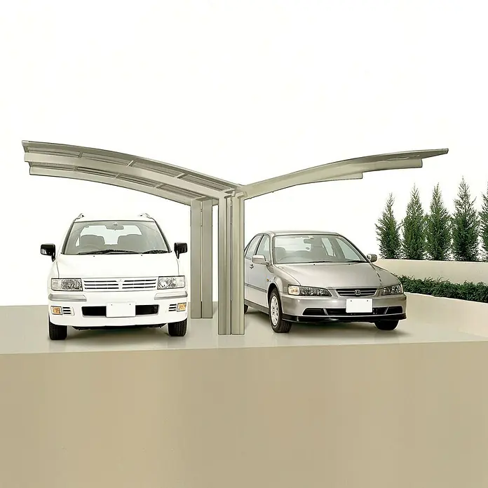 Ximax Carport Portoforte Y 80 - 4,9 x 5,4 m, Einfahrtshöhe: Max. 2,2 m, Edelstahloptik, Schneelast: 100 kg/m²