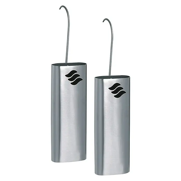 Heizkörperverdunster - 2 Stk., Oval, Edelstahl - Vorderansicht