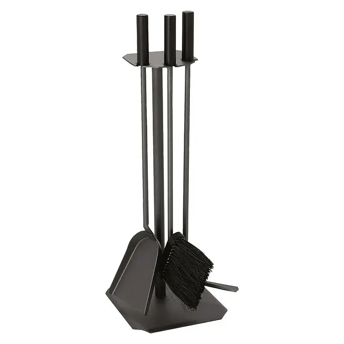 Lienbacher Kamingarnitur - 3 -tlg., Anthrazit, Höhe: 62 cm - Vorderansicht