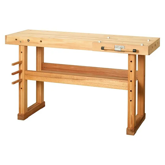 Banco de trabajo - L x An x Al: 1.400 x 500 x 830 mm, Madera maciza de haya - Vista frontal