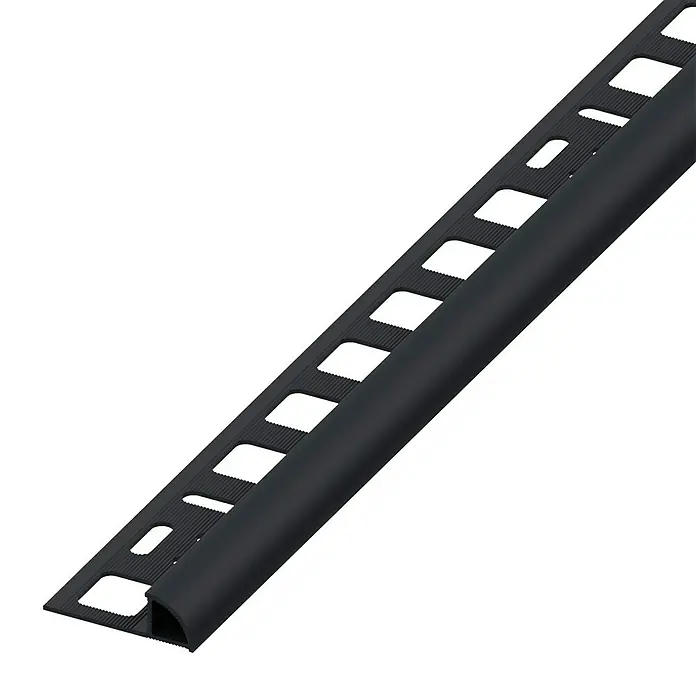 Viertelkreis-Profil - PVC, Schwarz, 2,5 m x 10 mm - Linke Seitenansicht