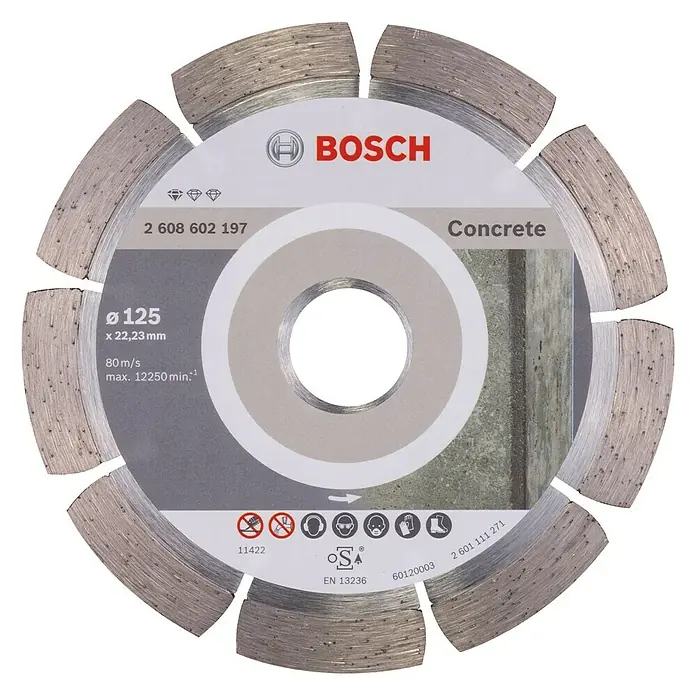 Bosch Professional Dijamantna rezna ploča Standard Concrete - Promjer rezne ploče: 125 mm, Prikladno za: Beton - Pogled sprijeda