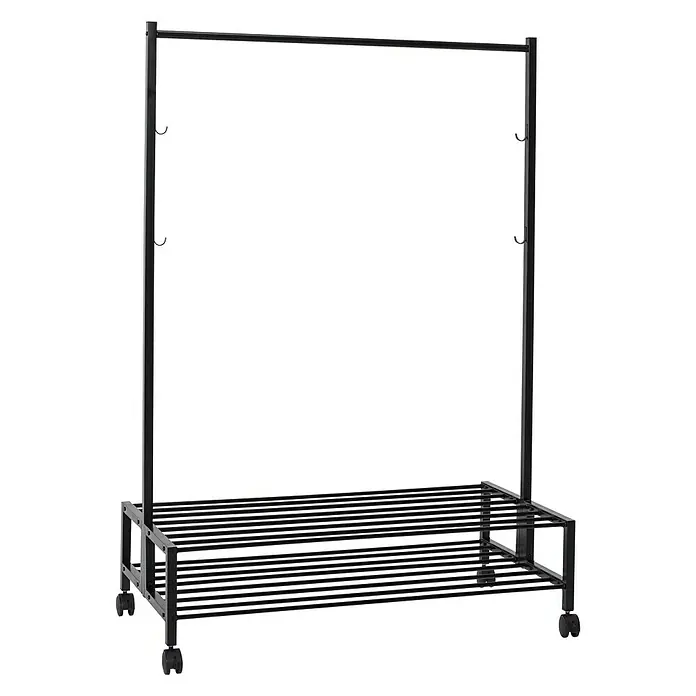 Kleiderwagen - 60 x 116 x 160 cm, Rollen, Material Gestell: Stahl - Vorderansicht