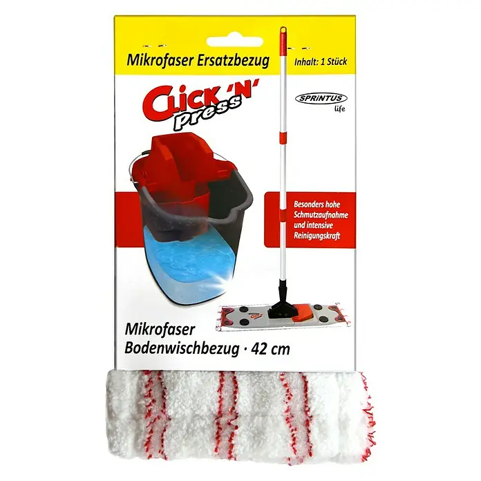 Sprintus Ersatz-Bezug Click N Press - 80 % Mikrofaser, 20 % weiche Abrasivborsten - Vorderansicht