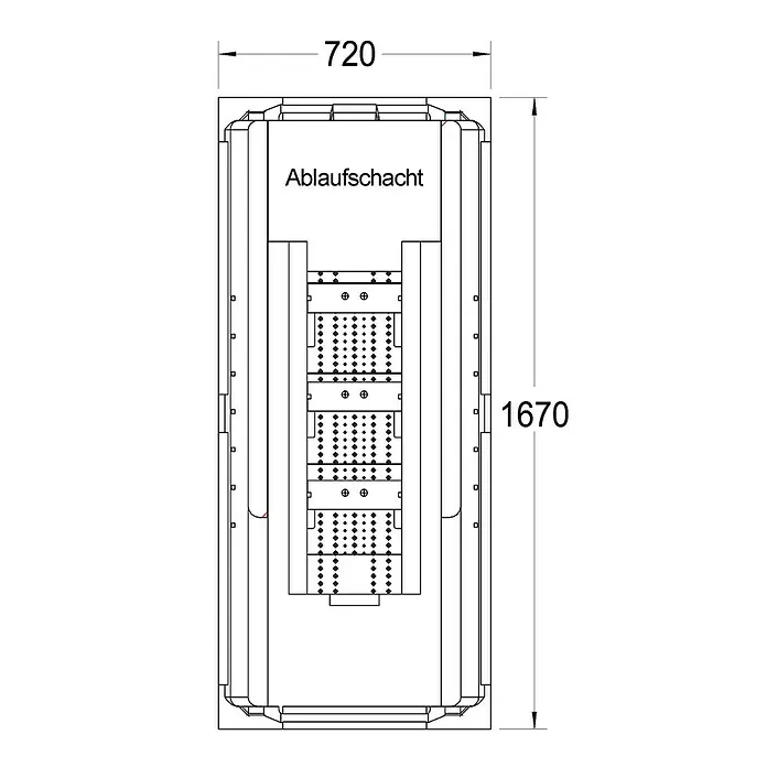 Ottofond Badewannenträger Santos - Passend für: Badewanne Santos 170 x 75 cm - Ansicht von oben