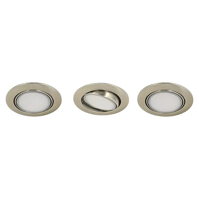 Tween Light LED-Einbauleuchten-Set rund - 15 W, Nickel matt, Warmweiß