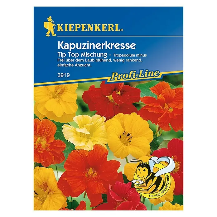 Kiepenkerl Profi-Line Kräutersamen Kapuzinerkresse Tip Top Mischung - Tropaeolum minus, Saatzeit: April - Vorderansicht