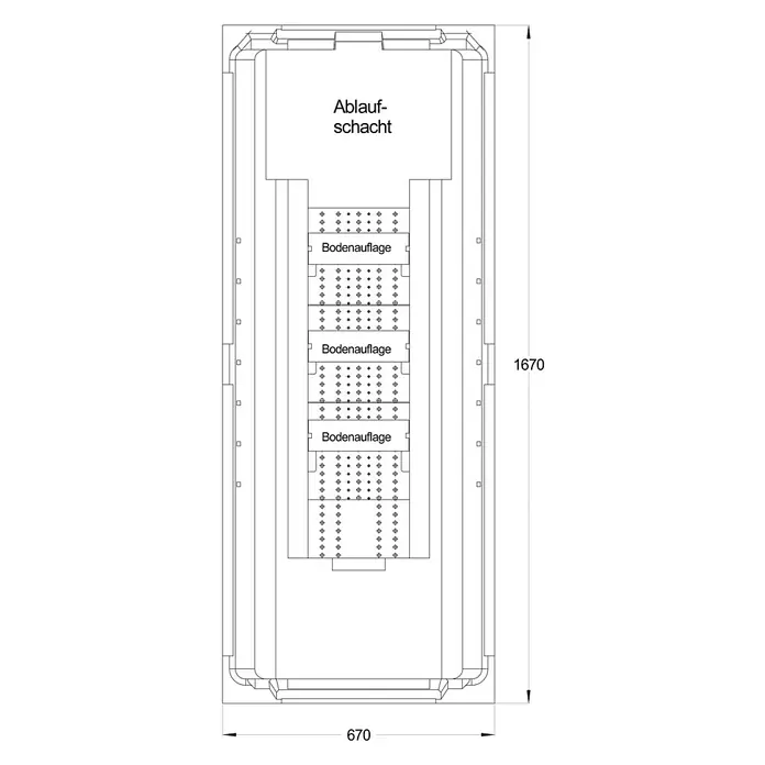 Ottofond Wannenträger Filo - Passend für: Badewanne Filo 170 x 70 cm - Ansicht von oben