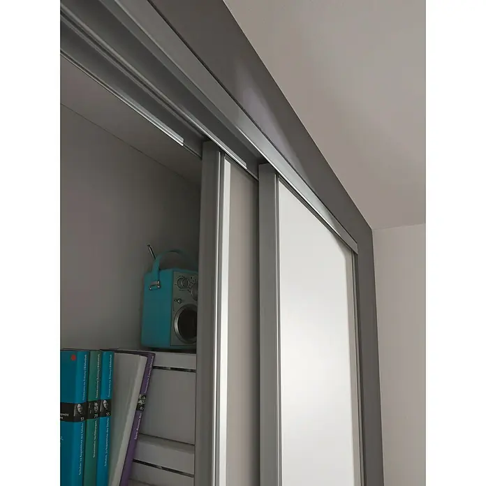 Optimum Schiebetür-Set - Weiß matt/Anthrazit matt, 120 x 250 cm - Detailaufnahme