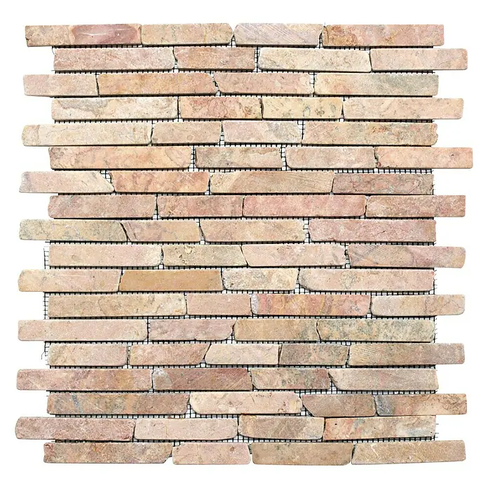 Mozaik pločica Brick - 30,5 x 30,5 cm, Crvene boje, Mat - Pogled odozgo