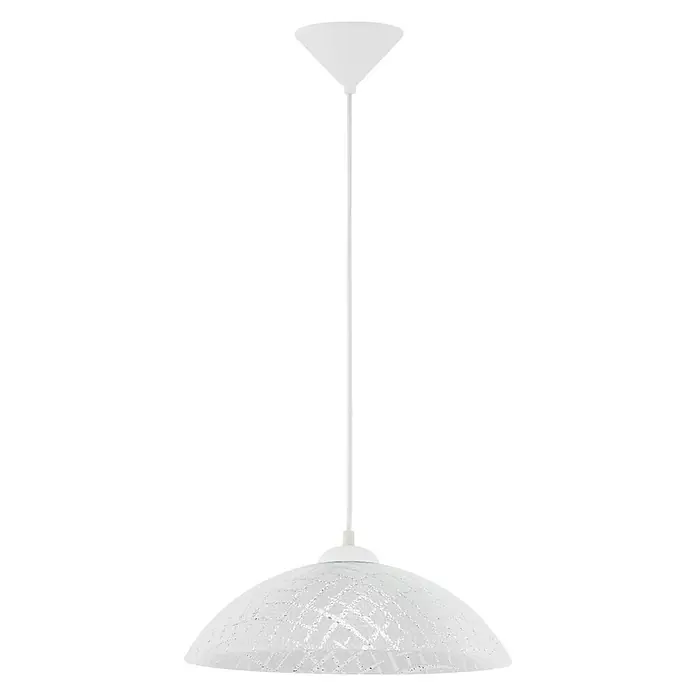 Eglo Vetro Pendelleuchte - Ø x H: 350 mm x 110 cm, Weiß Riffel - Vorderansicht