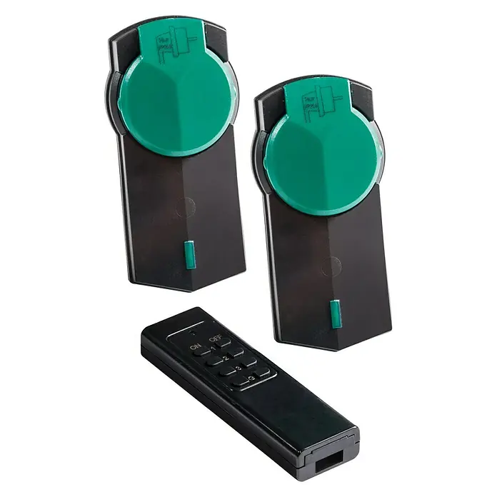 Set de enchufes inalámbricos 1+2 - Para exterior, Alcance: 30 m, Número de receptores: 2 ud., IP44