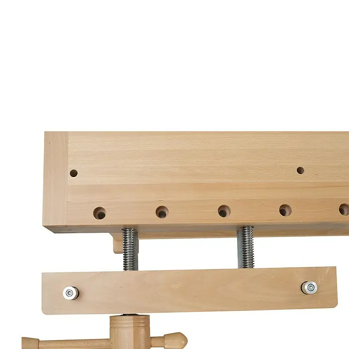 Ramia Werkbank Premium Superb - 2.165 x 855 x 870 mm, Schwalbenschwanzgezinktes Buchenholz - Detailaufnahme