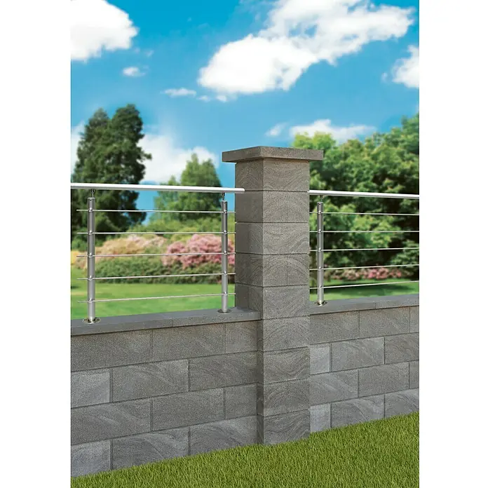 Mauerstein Marmorline Pfeilerstein - 30 x 30 x 17 cm, Beton, Glatt