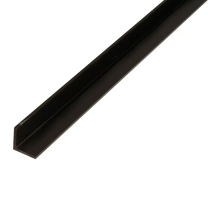 Kantoflex Rubni profil - 2.000 x 25 x 25 mm, Debljina: 1,8 mm, PVC, Crne boje - Pogled sprijeda