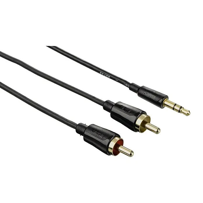 Hama Audio-Kabel - 2 x Cinch-Stecker, 1 x Klinkenstecker 3,5 mm, 1,5 m - Vorderansicht
