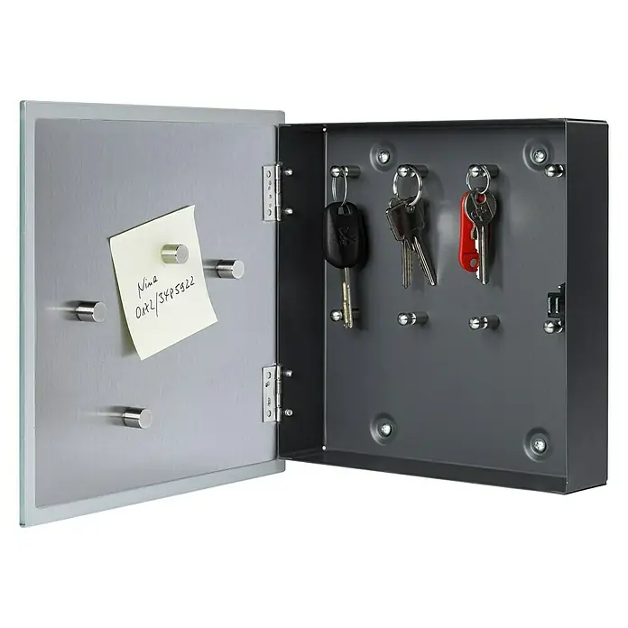 Portaferm Schlüsselbox Quadrato - Anzahl Haken: 8 Stk., 5,5 x 24 x 24 cm