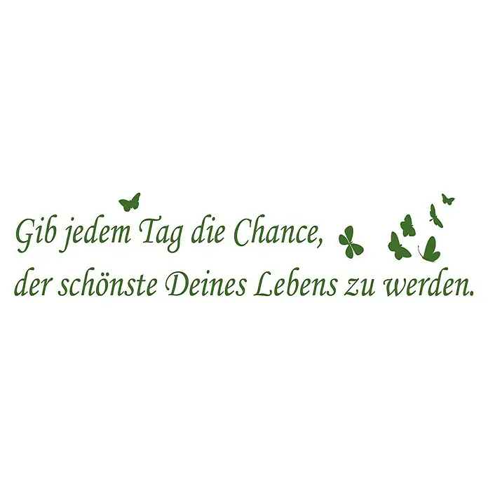 Wandtattoo - Gib jedem Tag die Chance …, Grün, 60 x 25 cm - Vorderansicht