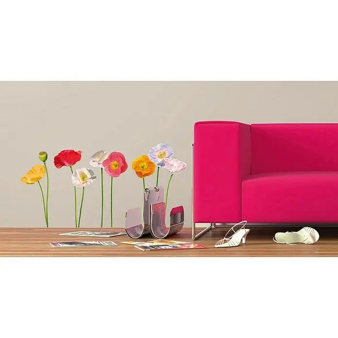 Wandtattoo - Mohnblumen, 48 x 68 cm - Stimmungsaufnahme