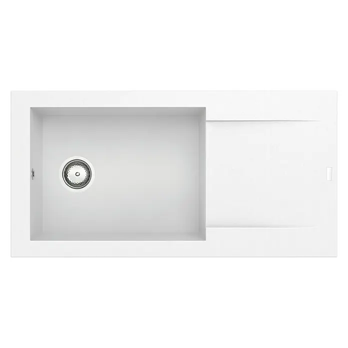 Carea Einbauspüle Dukkah - 98 x 50 cm, 1 Becken, CAREAgranit®, Weiß - Ansicht von oben