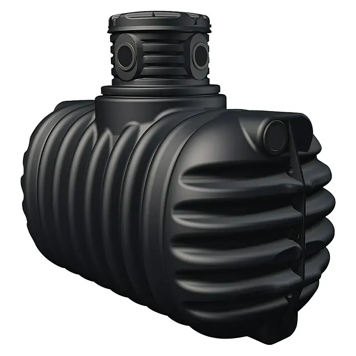 4rainz Regenwassertank Komplettpaket Compact - 1.600 l, Kunststoff, Anschlussbohrung - Rechte Seitenansicht