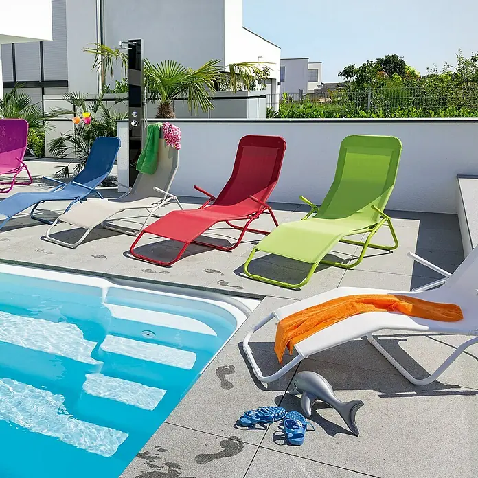 Sunfun Marissa Ležaljka za sunčanje - 165 x 61 x 30 cm, Tekstil, Crne boje