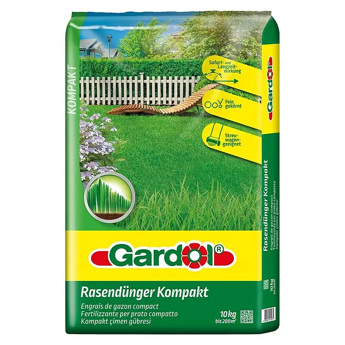 Gardol Rasendünger Kompakt - 10 kg, Inhalt ausreichend für ca.: 200 m² - Vorderansicht