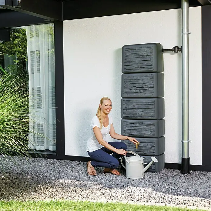 4rainz Wandtank Slim Stone - Anthrazit, 300 l