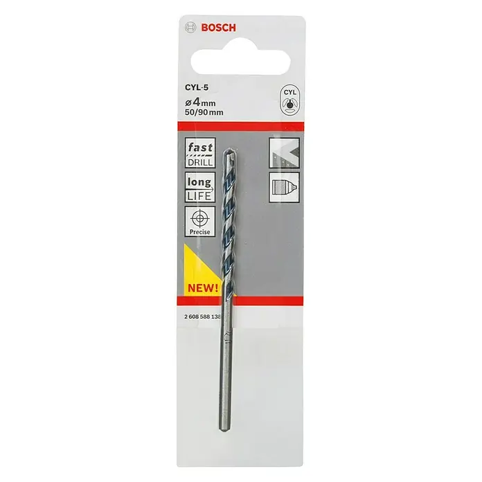 Bosch Svrdlo za beton CYL-5 - Ø x D: 4 x 90 mm, 1 Kom. - Pogled sprijeda