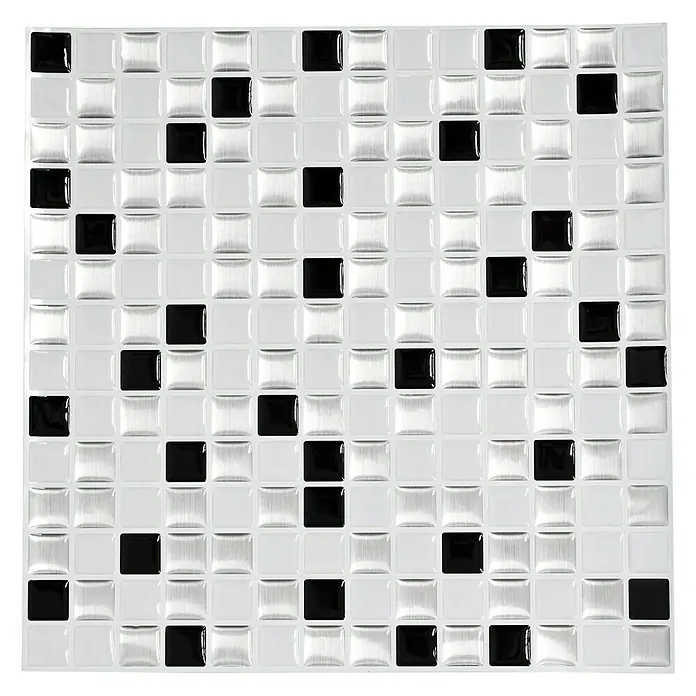 Selbstklebemosaik SVM 24082 - 4 Stk., 25,4 x 25,4 cm, Schwarz/Weiß - Ansicht von oben