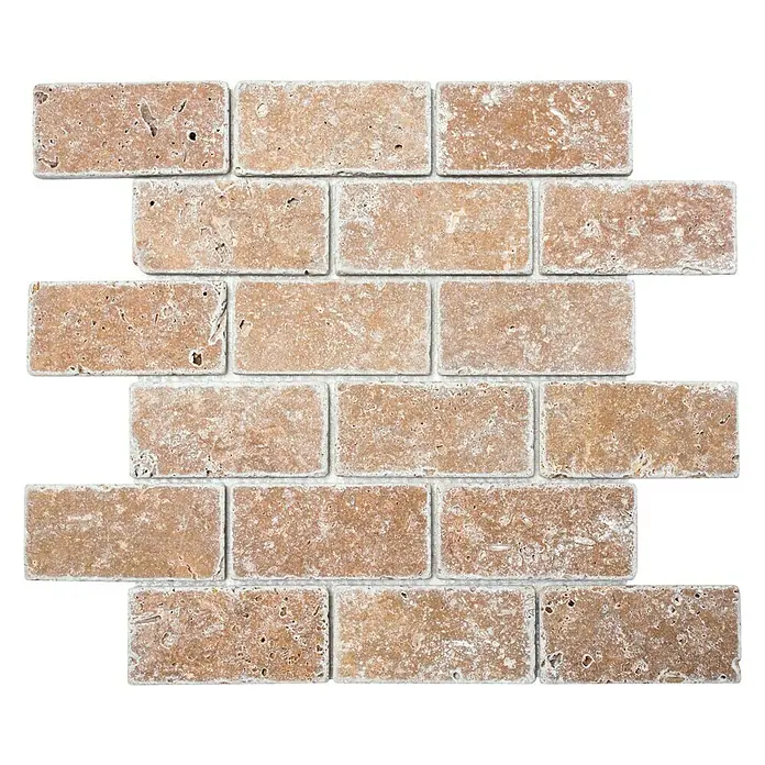 Mosaikfliese Brick Inula Antique XNT 41241 - 30,5 x 30,5 cm, Braun, Matt - Ansicht von oben