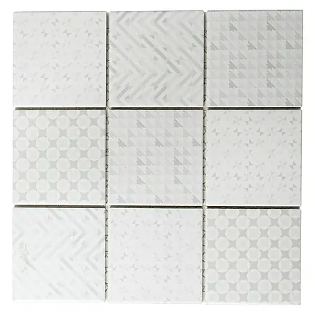 Mosaikfliese Quadrat Geo White GEOW