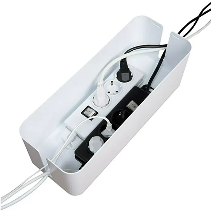 Voltomat Organizador de cables - Blanco, Plástico acrilonitrilo butadieno estireno (ABS), 40,5 x 15,5 x 13,5 cm
