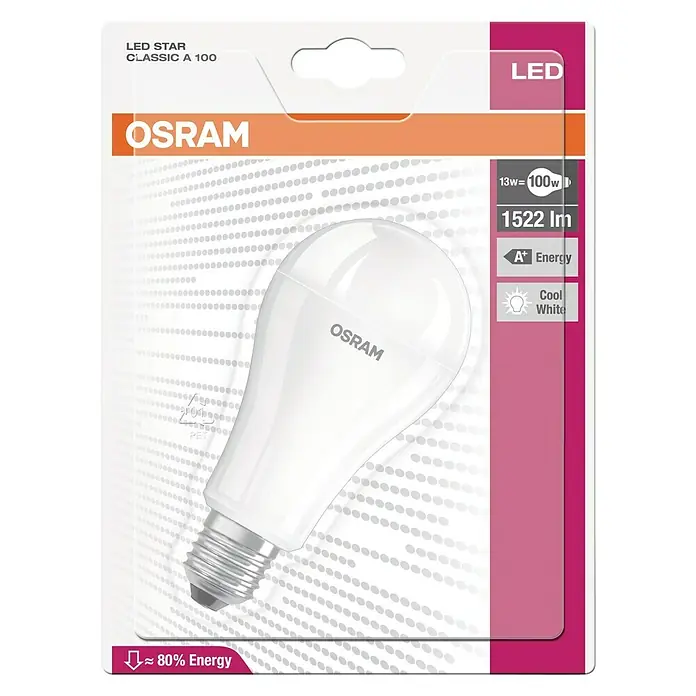Osram LED-Leuchtmittel Star Classic A - 13 W, E27, Kaltweiß, Matt - Ansicht von oben