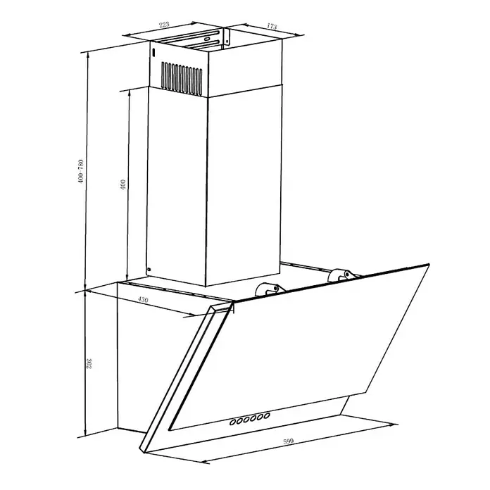 Respekta Kosa napa CH 66038-60 W - Širina: 60 cm, Maksimalni protok zraka: 621 m³/h pri normalnom radu, Bijele boje