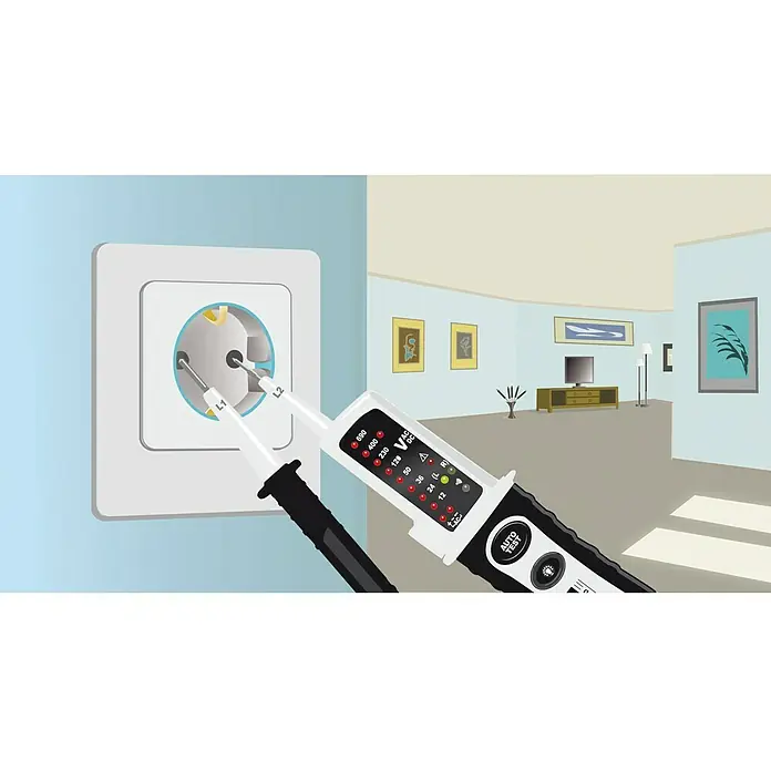 Laserliner Ispitivač napona ActiveMaster - Mjerni opseg: 12 – 690 V AC/DC, Mjerna kategorija: CAT III 1.000 V - Proizvod u upotrebi