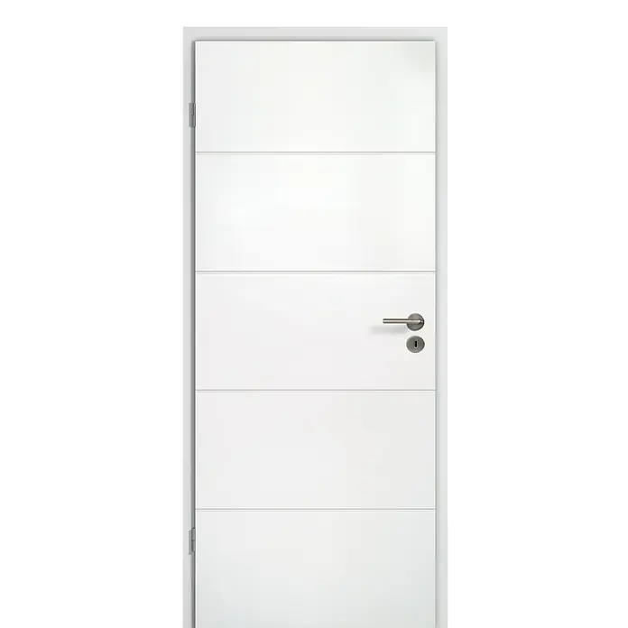 Kilsgaard Zimmertür Lines - 860 x 1.985 mm, DIN Anschlag: Links, Weiß, Mittellage: Röhrenspan