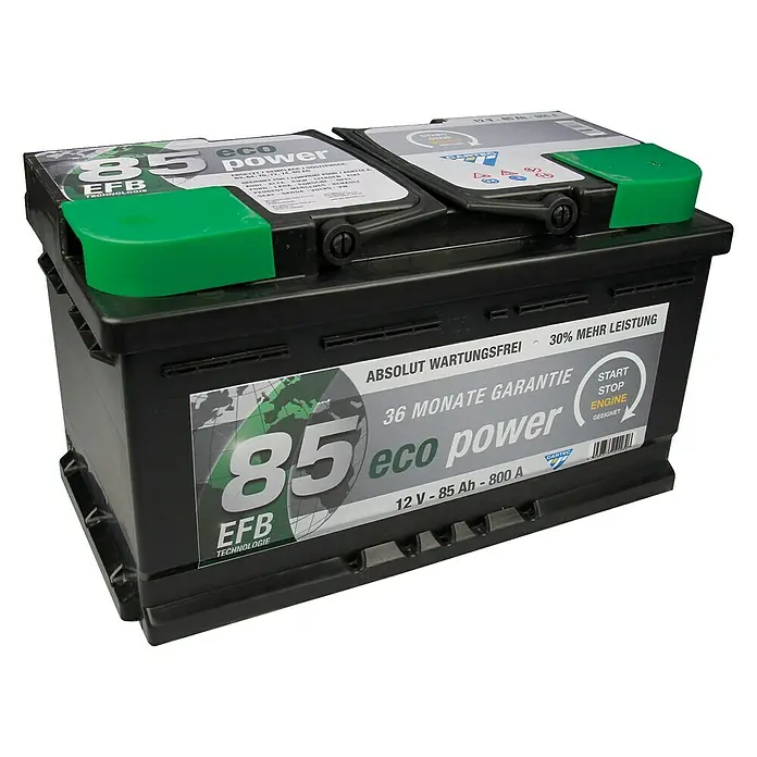 Cartec Autobatterie - 85 Ah, Spannung: 12 V - Vorderansicht