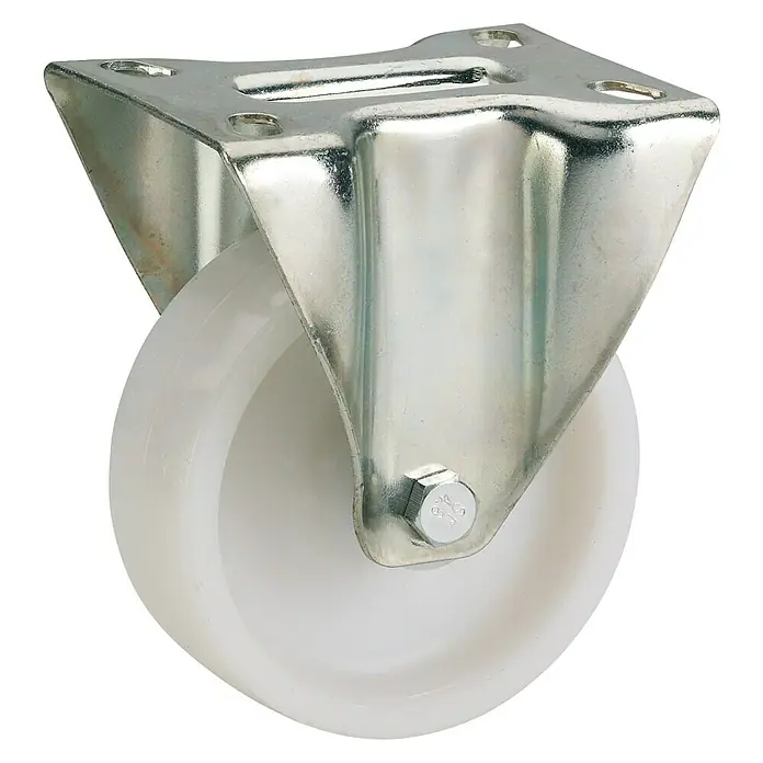 Stabilit Transportgeräte-Bockrolle - Durchmesser Rollen: 80 mm, Traglast: 100 kg, Gleitlager, Höhe: 107 mm, Material Rad: Polyamid - Ansicht von oben
