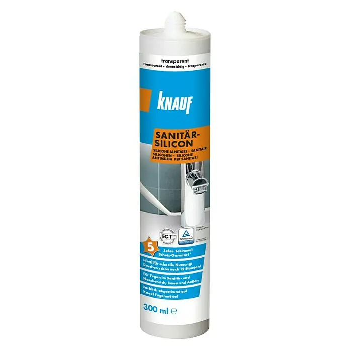 Knauf Sanitär-Silikon - Transparent, 300 ml - Vorderansicht
