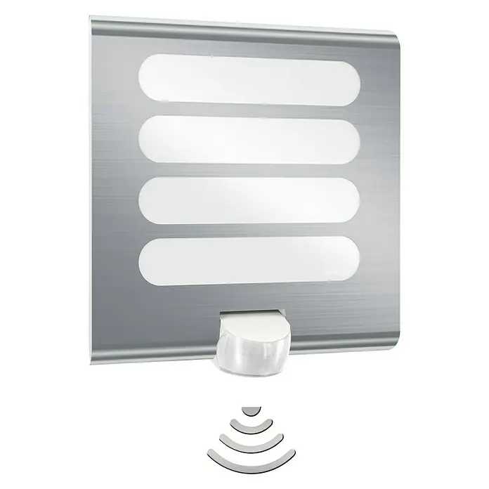 Steinel LED sensor buitenlamp L 224 - 7,5 W, l x b x h: 25,1 x 24,6 x 8,4 cm, Roestvrij staal, Wit, Warm wit - Vooraanzicht